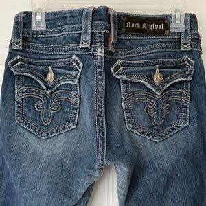 Rock Revival Debora Jeans with Embroidered Back Pockets and custom golden hearts